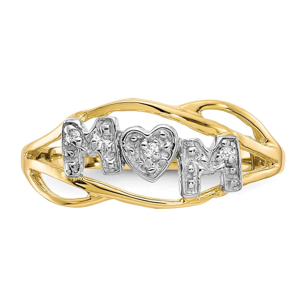 Buy Stylish 10K Gold Rhodium-Plated CZ Mom Ring - Affordable Luxury Jewelry